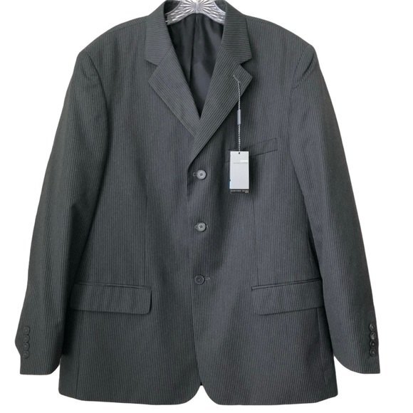 Geoffrey Beene Gray Stripe Jacket 44 Regular 39 Waist - Picture 1 of 8